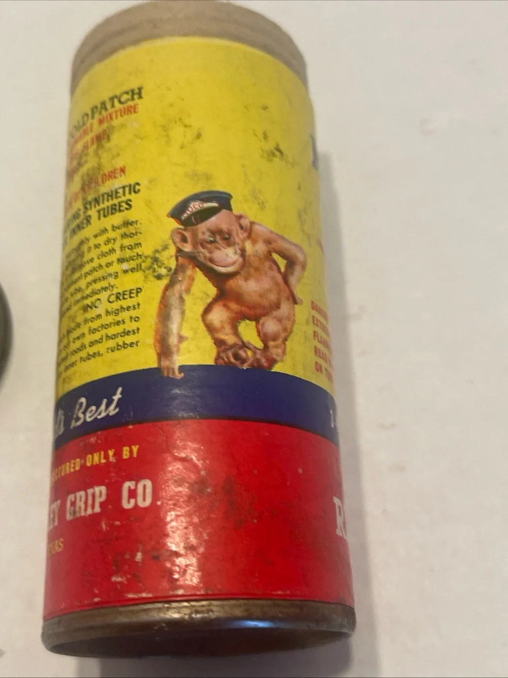 Monkey Grip Yellow & Red tin & Tube Repair Kit w/contents